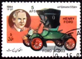 Selo postal do Afeganistão de 1984 Ford Model A two-seater