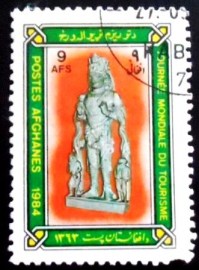 Selo postal do Afeganistão de 1984 Statuette