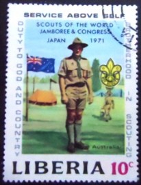 Selo postal da Libéria de 1971 Australian