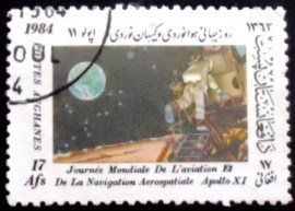 Selo postal do Afeganistão de 1984 Luna III
