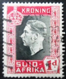 Selo postal da África do Sul de 1937 Coronation of King George VI Suid