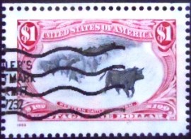 Selo postal dos Estados Unidos de 1998 Bos primigenius taurus