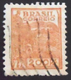 Selo postal do Brasil 1942 Agricultura 200