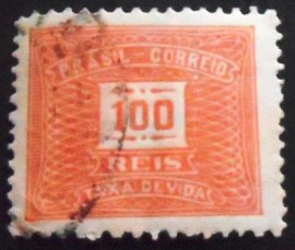 Selo postal do Brasil de 1929 Tipo Cifra ABN Horizontal 100