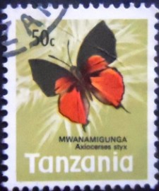 Selo postal da Tanzânia de 1973 Tycaenid Butterfly