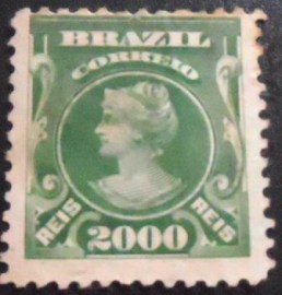 Selo postal do Brasil de 1906 Princesa Isabel 2$ U