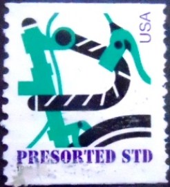 Selo postal dos Estados Unidos de 1998 Green Bicycle