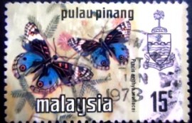 Selo postal do Pulau Pinang de 1977 Blue Pansy