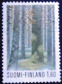 Selo postal da Finlândia de 1991 Multiharju Old-growth Forest