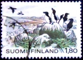 Selo postal da Finlândia de 1983 Razorbill