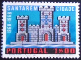 Selo postal de Portugal de 1970 Santarem Castle - 1076 U