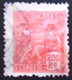 Selo postal do Brasil 1922 Aviação 200