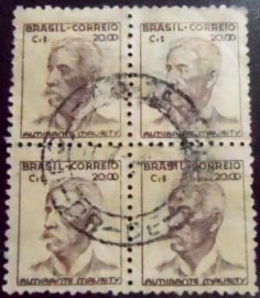 Quadra de selos postais do Brasil de 1950 Almirante Maurity
