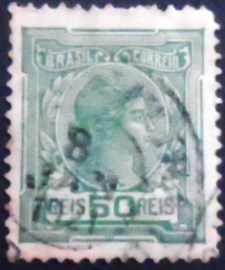 Selo postal do Brasil de 1918 Alegoria República 50