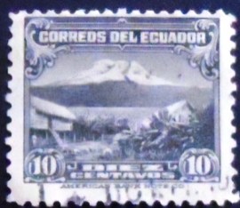 Selo postal do Equador de 1935 Chimborazo Volcano