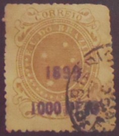 Selo postal do Brasil de 1899 Cruzeiro do Sul 1000