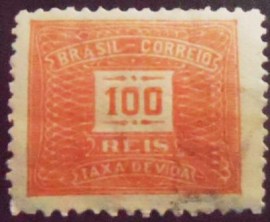 Selo postal do Brasil de 1920 Cifra Horizontal 100