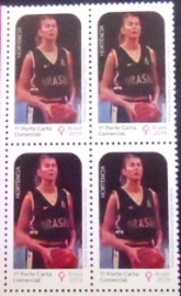 Quadra de selos postais do Brasil de 2019 Hortência