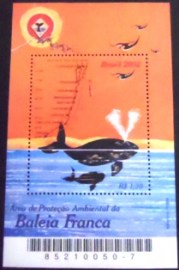 Bloco postal do Brasil de 2002 Baleia Franca