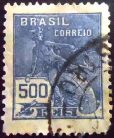 Selo postal do Brasil de 1929 Mercúrio 500