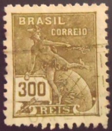 Selo postal do Brasil 1931 Mercúrio 300