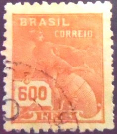 Selo postal do Brasil de 1936 Mercúrio 600