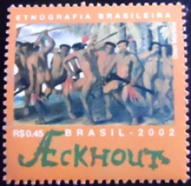 Selo postal do Brasil de 2002 Índios