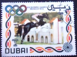 Selo postal de Dubai de 1972 Show Jumping
