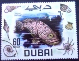 Selo postal de Dubai de 1969 Spotted Grouper