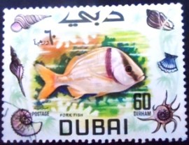 Selo postal de Dubai de 1969 Porkfish