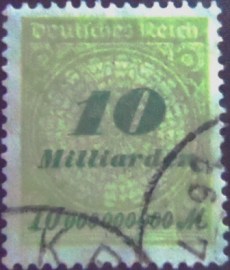 Selo postal da Alemanha Reich de 1923 Value in Milliarden 10