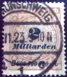 Selo postal da Alemanha Reich de 1923 Value in Milliarden 2