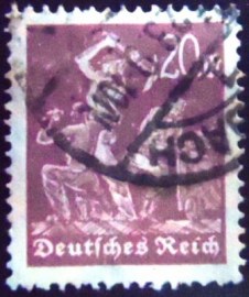 Selo postal da Alemanha Reich de 1923 Miner