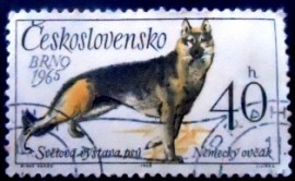 Selo postal da Tchecoslováquia de 1965 German Shepherd