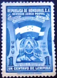 Selo postal de Honduras de 1949 Recinto Hall