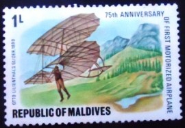 Selo postal das Maldivas de 1978 Otto Lilienthal’s Glider