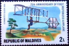 Selo postal das Maldivas de 1978 Chanute’s Glider
