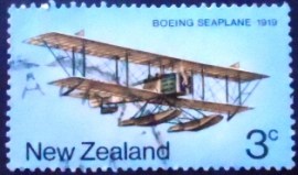 Selo postal da Nova Zelândia de 1974 Boeing Seaplane