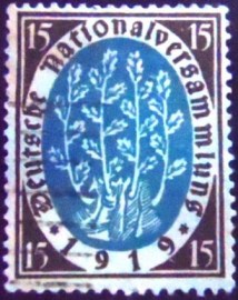 Selo postal da Alemanha Reich de 1919 Tree shoots