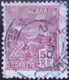 Selo postal do Brasil de 1929 Aviação 50