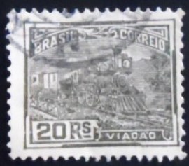 Selo postal do Brasil de 1920 Viação 20