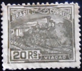 Selo postal do Brasil de 1921 Viação 20