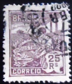 Selo postal do Brasil de 1920 Indústria 25