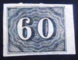Selo postal do Brasil Império Olho-de-cabra 60 N JP 2