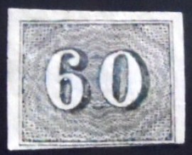 Selo postal do Brasil Império Olho-de-cabra 60 N JP 1