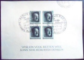 Quadra de selos postais da Alemanha Reich de 1937 Adolf Hitler N JP 3