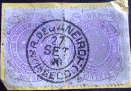 Par de selos postais do Brasil de 1890 Cruzeiro do Sul 100 JP 2