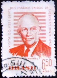 Selo postal do Brasil de 1960 Presidente Eisenhower