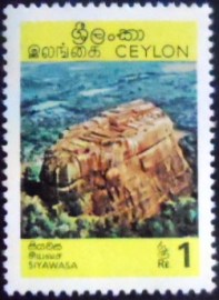 Selo postal do Ceilão de 1969 Sigiriya Rock