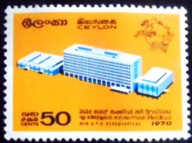 Selo postal do Ceilão de 1970 Inauguration of U.P.U. Headquarter